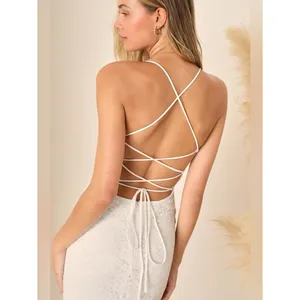 Lulus Perfectly Beloved White Lace Sleeveless Lace-Up Maxi Dress Size XS Wedding thumbnail 3