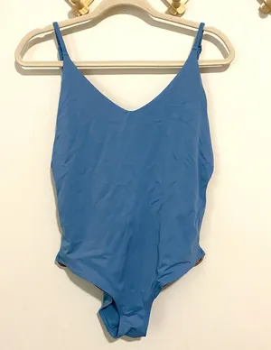 Aerie Powder Blue Side Cutout One Piece Swimsuit size Large thumbnail 1