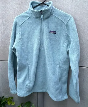 Patagonia Classic Synchill Marsupial Light Blue Pullover Women’s Sweater Sz L thumbnail 1