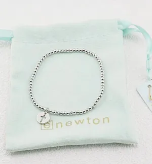Polished Silver Ball Bracelet With Cutout Cross Pendant | Minimalist Faith Daily Wrist Accessory thumbnail 3
