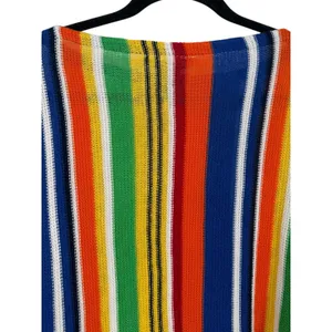 Lauren Ralph Lauren Womens Rainbow Stripe Linen Cotton Poncho Sweater Size‎ S/M thumbnail 6