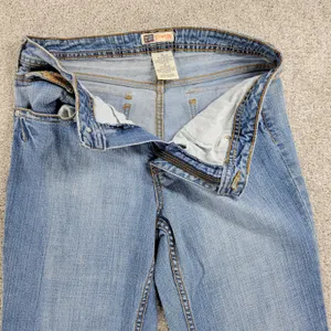 Vintage Faded Glory Jeans Womens 12 Light Wash Blue Floral Flap Pockets Wide Leg thumbnail 12