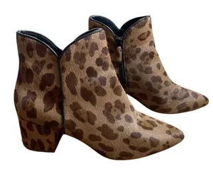Cole Haan‎ Elyse Leopard Print Heeled Booties size 7 2.5" Heel Ankle Boot Brown thumbnail 1