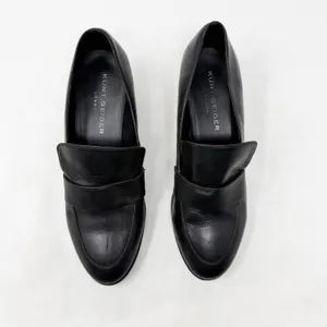 [Kurt Geiger London] Black Raquel Block Heel Leather Loafers Chain Sz 39 US 8.5 thumbnail 8