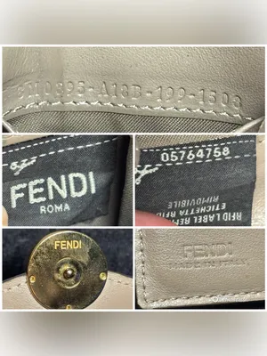 Fendi Tortora Gray Leather F Is Fendi Micro Trifold Wallet Chain Card Case Italy thumbnail 5
