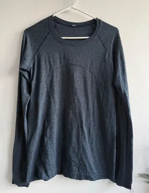 Lululemon Swiftly Tech Long Sleeve 2.0 Shirt Size 10 Heathered Blue Gray Workout thumbnail 1
