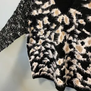 Miss me sweater! Miss me animal print eyelash sweater oversized XS thumbnail 3