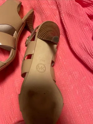 MICHAEL Michael Kors Tan Patent Leather Slingback Heels thumbnail 5