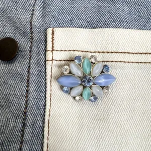 Lauren Conrad Crystal Flower Brooch Pin thumbnail 1