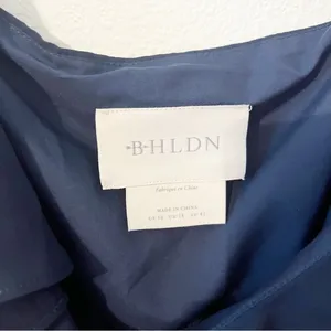 BHLDN Hailee Ruffle-Neck Wrap Georgette Gown Blue Navy Bridesmaids Size 10 NWT thumbnail 4
