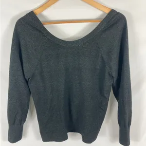 Victorias Secret Twist Open Back Grey Long Sleeve Top Size Medium thumbnail 3
