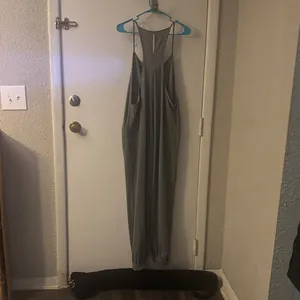 Grey Women's Relaxed Racerback Jumpsuit with Pockets XL Boho Cozy Loungewear Emo thumbnail 2