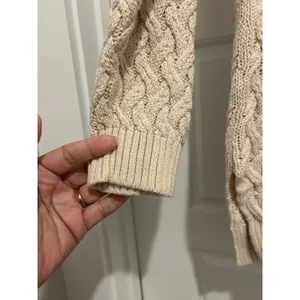 Jeanne Pierre Women Fisherman Cable Knit Cotton Sweater Large Cream Nautical thumbnail 4