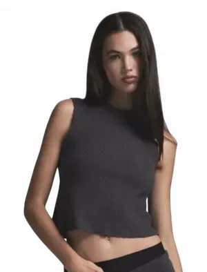 Skims Heavy Waffle Crewneck Tank Top thumbnail 1