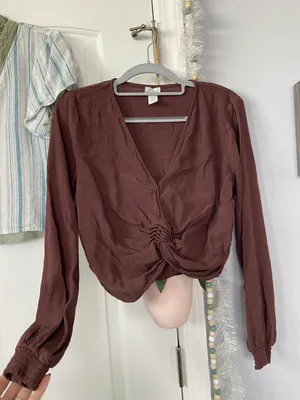 Brown Longsleeve Crop thumbnail 3