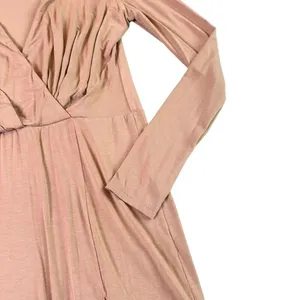 NBD Katia Mini Dress Long Sleeve Camel Jersey Stretch Low Cut Size Small Women's thumbnail 5