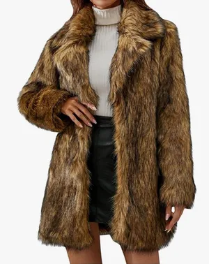 Faux Fur Jacket Brown Size M thumbnail 1