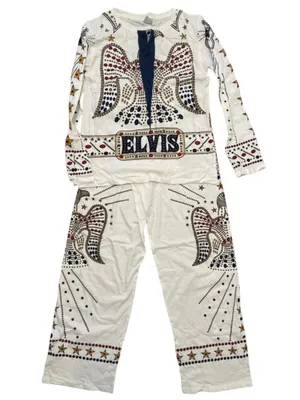 Elvis Presley American Eagle PJ set 100% Cotton Graceland Gift Halloween costume thumbnail 4
