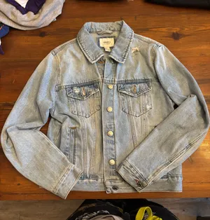 Forever 21 Jean Jacket Denim Distressed thumbnail 1