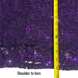 NEW‎ Alexa B Nites Purple Sequin Lace Overlay Midi Dress Evening Event 20W thumbnail 10