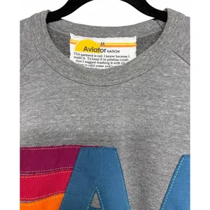 Aviator Nation Logo Stitch Sweatshirt Heather Gray Size Medium‎ thumbnail 3
