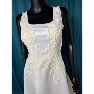 Mon Cheri‎ Bridals Wedding Gown White Embroidered Illusion Back Veil Set Size 10 thumbnail 4