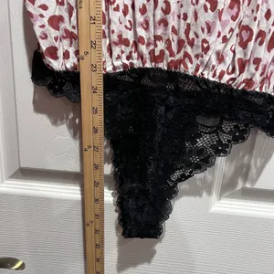 Free People Intimately Ivory Combo Leopard Heart Print Bodysuit M Medium NWT thumbnail 10