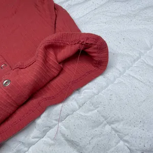 Active USA 3 for $12 Red Cropped Button Down Style Short Sleeve Loungewear Top Size Small thumbnail 4