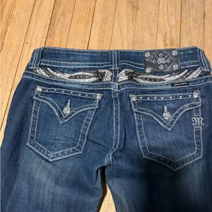 Miss Me Skinny Straight Leg Blue Denim Jeans. Bling Jeans thumbnail 7