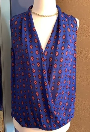 Zara Blue Sleeveless Blouse Size XS thumbnail 1