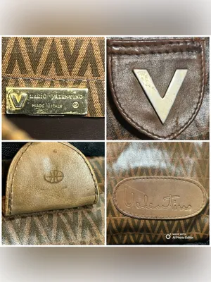 Vintage Mario Valentino V Monogram Brown Coated Canvas Unisex Clutch Bag thumbnail 4