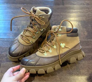 Sperry Summit tan leather rain boots thumbnail 1