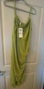 NEW Lime Green Cocktail Sequin Ruched Bodycon Formal Prom Dress 16W thumbnail 1