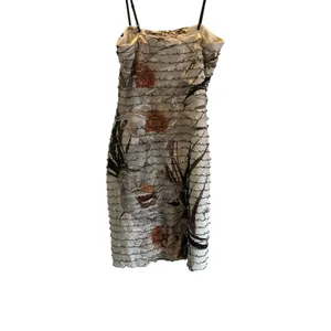 Dress Barn vintage floral tiered ruffle sheath cocktail dress sleeveless size 4 thumbnail 3