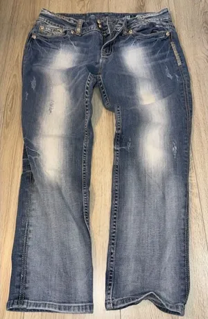 Miss me capri crop cropped blue jeans denim thumbnail 1