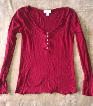 Ann Taylor Loft Henley Long Sleeve Top thumbnail 1
