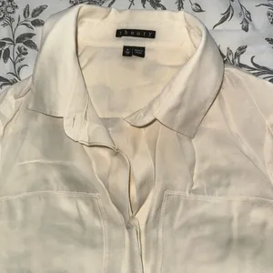 Theory Ivory Satin Blouse thumbnail 4