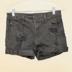 KanCan Woman’s High Rise Stretchy Black Distressed Jean Shorts - Size W9 thumbnail 5