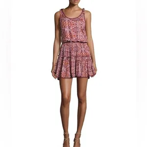 MISA Los Angeles Calista Sleeveless Mini Dress Women Red XS thumbnail 2