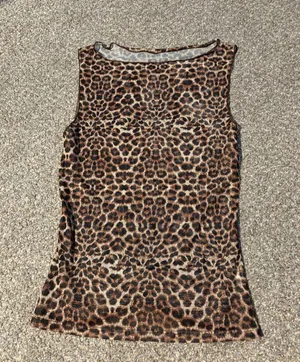 Missguided Semi Sheer Cheeta Top thumbnail 1