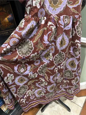 Entro Multi Mixed‑Print Button‑Front Midi Dress – Red Bean – Size M thumbnail 12