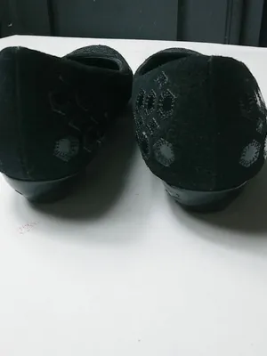 Classique 8.5 Black Suede Low Kitten Heels Slip On Shoes thumbnail 6