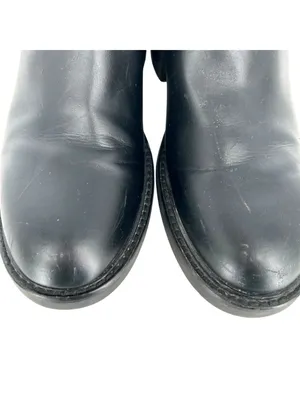 Steve Madden Kiley Black Leather Knit Block Heel Ankle Boots Size 9 thumbnail 9