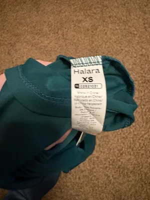 Halara High Neck Blouse XS Xtra Small Dark Forest Green Short Sleeve Casual NEW thumbnail 4