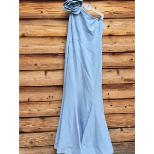 NWOT Mac Duggal 2304 Blue One Shoulder Mermaid Gown With 3D Flower Size 8 thumbnail 6