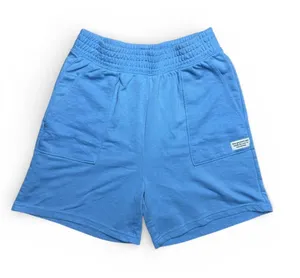 Divided 3/$12: Light Blue Smocked Wide Leg Loose Fit Sweat Shorts Elastic Waist Small thumbnail 1