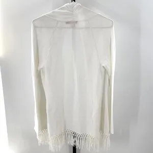Lilly Pulitzer Women’s M Tatum Cardigan White Tassel Fringe Longline Loose Knit‎ thumbnail 6
