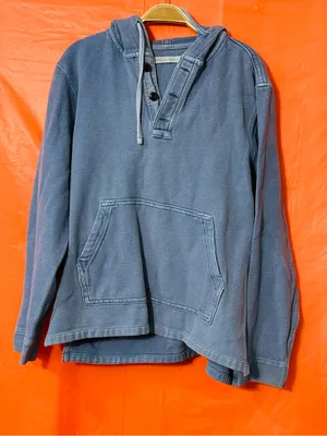 Outerknown Women's Faded Denim-Blue Cotton Hooded Pullover thumbnail 5