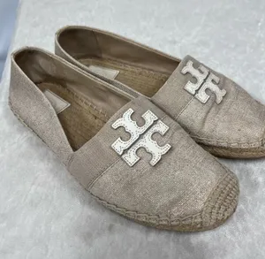 Tory Burch Beige Espadrille Flats w/Signature Logo 7.5 thumbnail 1