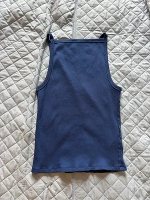 We The Free Ribbed Square-Neck Tank Top in Royal Blue thumbnail 2